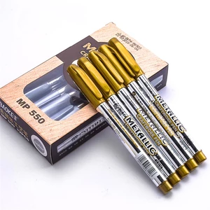 BAOKE MP550 12Pcs Metallic Craftwork Marker Set 1.5mm Golden Silver Color Graffiti Marker For Shcool Office Supplies