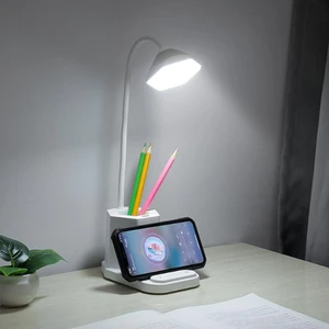 Multifunctional USB Rechargeable Touch Dimmable LED Table Lamp Pen Holder Mobile Phone Charging Folding Storage Stand Co