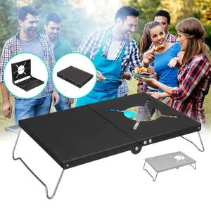 Camping Folding Stove Table Portable BBQ Grill Folding Picnic Desk BBQ Stove Stand Bracket for Camping Picnic Accessorie