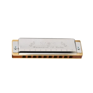 NAOMI 10 Holes Blues Harmonica Rosewood Comb Brass Reed Diatonic Harmonica In Key Of C For Professional Player