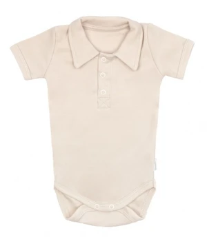 Mamatti Bavlněné body polo kr. rukáv, Baby Fox - béžové, vel. 74 (6-9m)