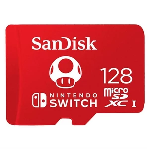 Pamäťová karta SanDisk Micro SDXC 128GB UHS-I U3 (V30) pro Nintendo Switch (100R/90W) (SDSQXAO-128G-GNCZN) pamäťová karta microSDXC • kapacita 128 GB 