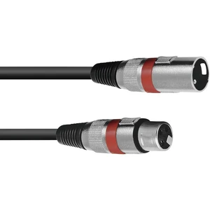 Omnitronic 3022047R XLR prepojovací kábel [1x XLR zástrčka 3pólová - 1x XLR zásuvka 3pólová] 3.00 m čierna