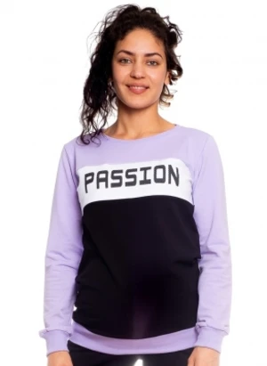 Be MaaMaa Těhotenská, kojící mikina Passion, lila-černá-bílá, vel. XS, vel. XS (32-34)