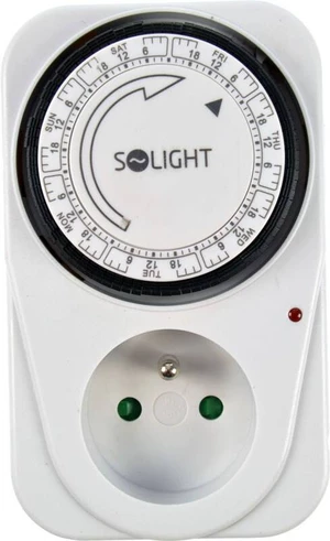 Spínač časový Solight DT02, týdenní s vypínačem (DT02) mechanický časový spínač do zásuvky • časové rozpätie 168 hodín • min. časový úsek 2 hodiny • n