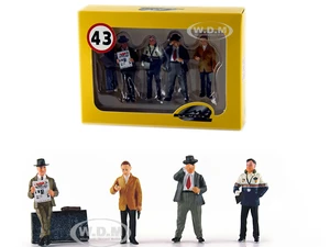 "Four Team Managers" Set of 4 Figurines for 1/43 Diecast Model Cars by Le Mans Miniatures