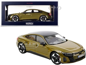 2021 Audi RS E-Tron GT Olive Green Metallic with Carbon Top 1/18 Diecast Model Car by Norev