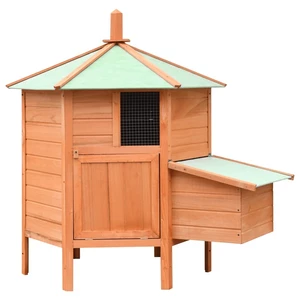 [EU Direct] vidaXL 170645 Outdoor Chicken Cage Solid Pine & Fir Wood 126x117x125 cm House Pet Supplies Rabbit House Pet