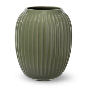 Tmavozelená kameninová váza Kähler Design, výška 21 cm