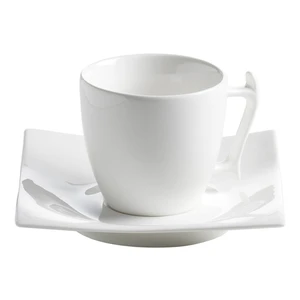 Biely porcelánový hrnček s tanierikom Maxwell & Williams Motion, 100 ml