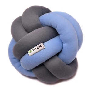 Modro-sivá bavlnená pletená lopta T-TOMI, ø 20 cm