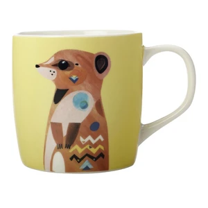 Žltý porcelánový hrnček Maxwell & Williams Pete Cromer Meerkat, 375 ml