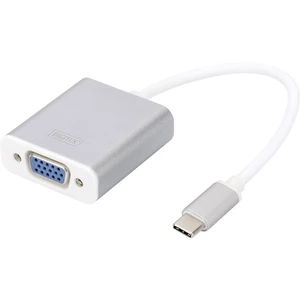 Digitus DA-70837 USB 3.0 / VGA adaptér [1x USB 3.0 zástrčka C - 1x VGA zásuvka] hliníkovo strieborná tienený 20.00 cm