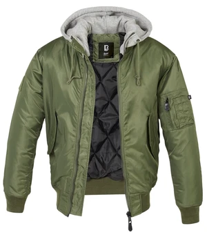 Zimní bunda MA1 Sweat Hooded Brandit® – Olive Green (Barva: Olive Green, Velikost: M)