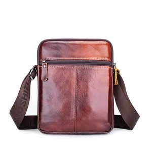 Men Leather Bag Messenger Cross Body Portable Travel Shoulder Briefcase Satchel Retro Outdoor Chest Backpack Bag Day Pac