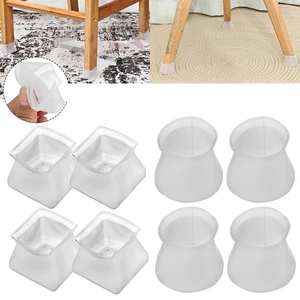35/50 PCS Round Square White Universal Silicone Table Foot Cover Chair Foot Pad Stool Leg Protector Table And Chair Quie