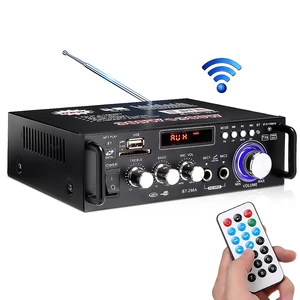 BT-298A 110V 12V HIFI Bass Car Audio Stereo Power Amplifier bluetooth FM Radio 2CH 600W LED Diaplay Support FM AUX SD Fo