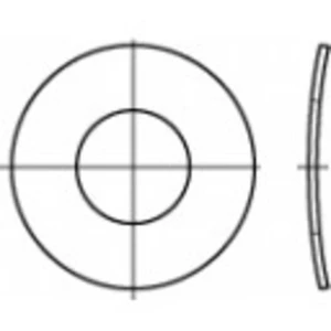 Pružné podložky TOOLCRAFT, DIN 137, Vnút.Ø 4,3 mm, vonkajší Ø 8 mm, 100 ks