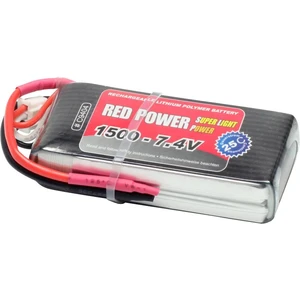 Red Power akupack Li-Pol 7.4 V 1500 mAh Počet článkov: 2 25 C SoftCase otvorené káblové koncovky