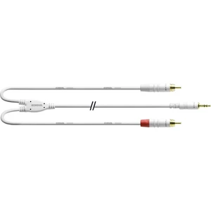 Cordial  audio káblový adaptér [1x jack zástrčka 3,5 mm - 2x cinch zástrčka] 1.50 m biela