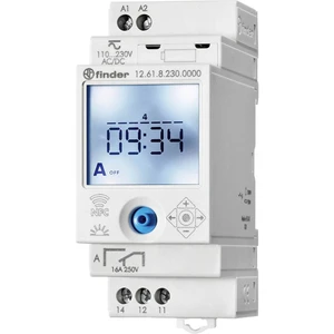 Finder spínacie hodiny na DIN lištu Prevádzkové napätie: 230 V/DC, 230 V/AC 12.61.8.230.0000 1 prepínací 16 A 250 V/AC t
