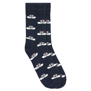 Wojas Tmavé Bavlněné Ponožky S Motivem Zamilovaných Labutí