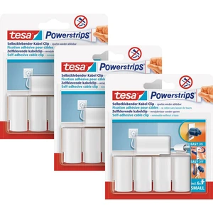 tesa POWERSTRIPS® Klip na kábel Powerstrips®  biela Množstvo: 15 ks