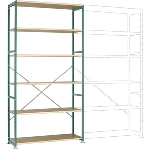 Manuflex RP1336.0001 základný modul regálu oddelenia  (š x v x h) 1280 x 2500 x 800 mm    drevená podlaha