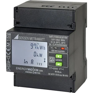 Gossen Metrawatt U2389-V016 trojfázový elektromer s pripojením meniča  digitálne/y  Úradne schválený: áno  1 ks