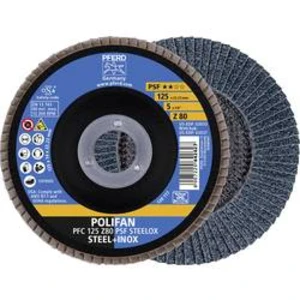 Vějířovitý brusný kotouč PFERD PFC 125 Z 80 PSF STEELOX 69398194, Ø 125 mm/