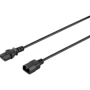 Síťový prodlužovací kabel s IEC zásuvkou Basetech BT-1886932, 5.00 m, černá