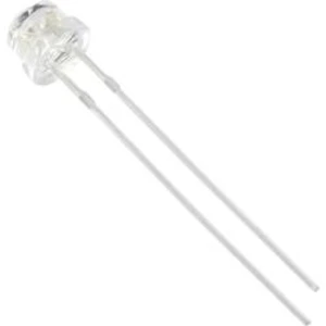 LED s vývody HuiYuan 6834W2C-LSA-A, typ čočky plochá hrana, 5 mm, 120 °, 20 mA, bílá