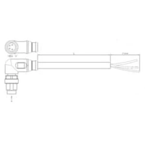 Upravený zástrčkový konektor pro senzory - aktory TE Connectivity 1-2273010-3 zástrčka, zahnutá, 5.00 m, 1 ks
