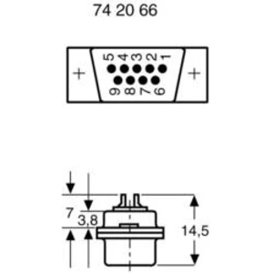 D-SUB kolíkový konektor, 9 pin