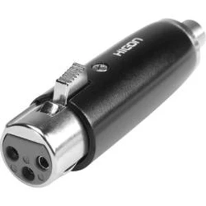 XLR zásuvka / cinch zásuvka Hicon HI-X3CI-FF, adaptér rovný, černá