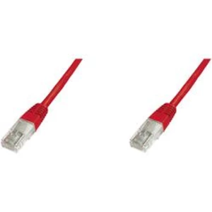 Síťový kabel RJ45 Digitus DK-1511-005/R, CAT 5e, U/UTP, 0.50 m, červená