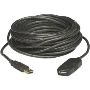 USB 2.0 prodlužovací kabel Manhattan 150248, 10.00 m, černá