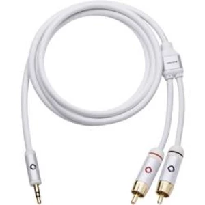 Připojovací kabel Oehlbach, jack zástr. 3.5 mm/cinch zástr., bílý, 3 m