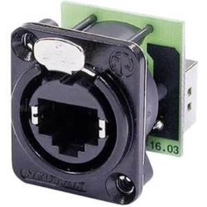 Konektor RJ45 EtherCon Neutrik NE 8 FDP-B, zásuvka rovná, černá