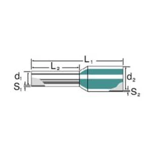 Dutinka Weidmüller 9021070000, 2.5 mm² x 8 mm, částečná izolace, šedá, 500 ks