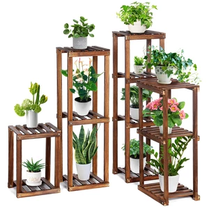 Tooca Four-In-OnePlant Shelves Free Combination Plant Stand Carbonized Color