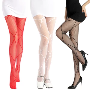 Jassy Women Nylon Simple Mesh Rhinestone Breathable Leggings Silk Stockings
