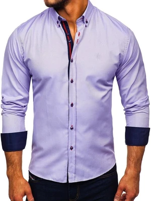 Cămașă elegantă bărbați violet Bolf 5801-A