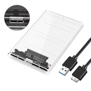 MnnWuu SATA3 to USB3.0 Hard Drive Enclosure Case Support2.5 Inch SATA HDD SSD External Hard Disk Box for Desktop Lapto