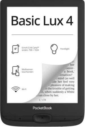 POCKETBOOK 618 BASIC LUX 4 INK BLACK, ČERNÝ