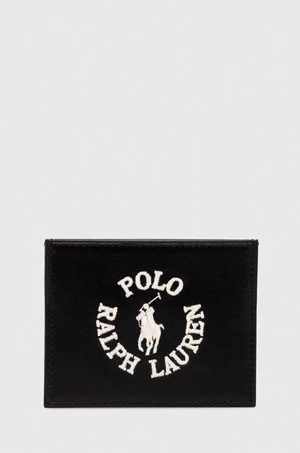 Kožené pouzdro na karty Polo Ralph Lauren černá barva, 405898661