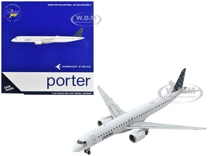 Embraer E195-E2 Commercial Aircraft "Porter Airlines" White with Blue Tail 1/400 Diecast Model Airplane by GeminiJets
