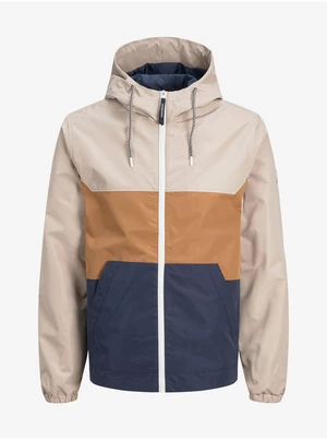 Blue-Beige Jacket with Hood Jack & Jones Luke - Men