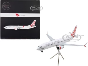 Boeing 737 MAX 8 Commercial Aircraft "Virgin Australia" (VH-8IA) White with Red Tail Graphics "Gemini 200" Series 1/200 Diecast Model Airplane by Gem