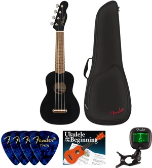 Fender Venice Soprano Ukulele WN Black SET Sopránové ukulele Černá